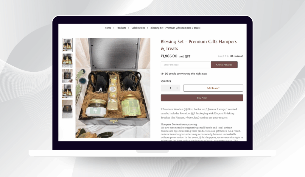 Wraparts website homepage and shopping sections